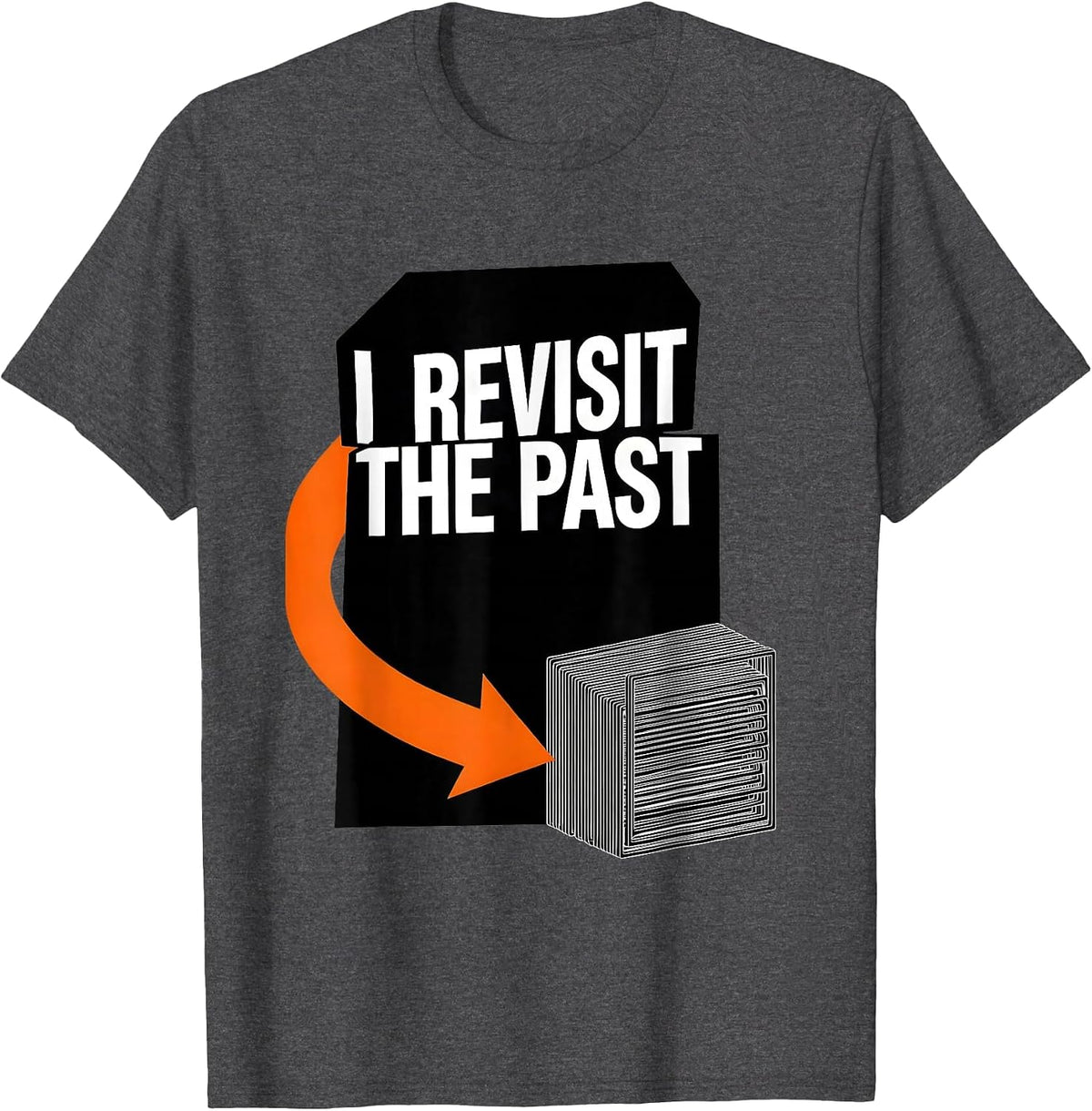 I Revisit The Past Brutalist Graphic Funny History Teacher T-Shirt - Dark Heather Grey