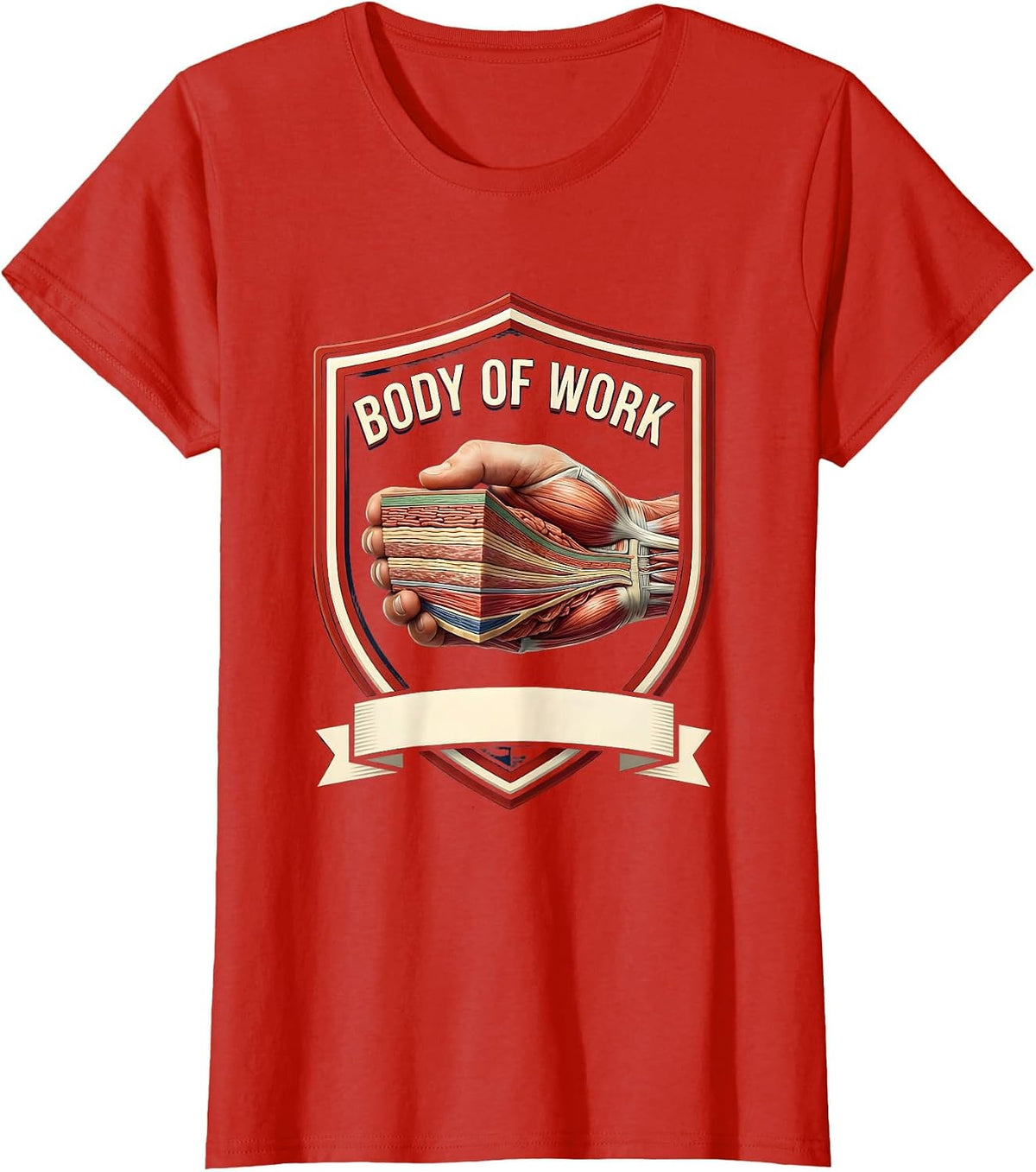 Body Of Work Funny Massage Therapist Chiropractor Humor T-Shirt - Red