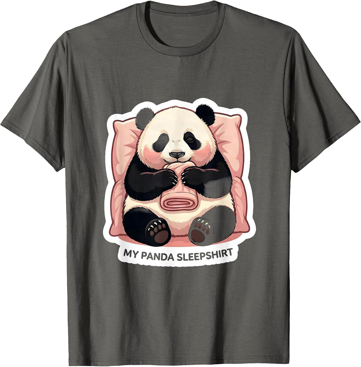 Men's My Panda Sleepshirt Cute Animal Lover Pajama Gift T-Shirt - Asphalt Grey