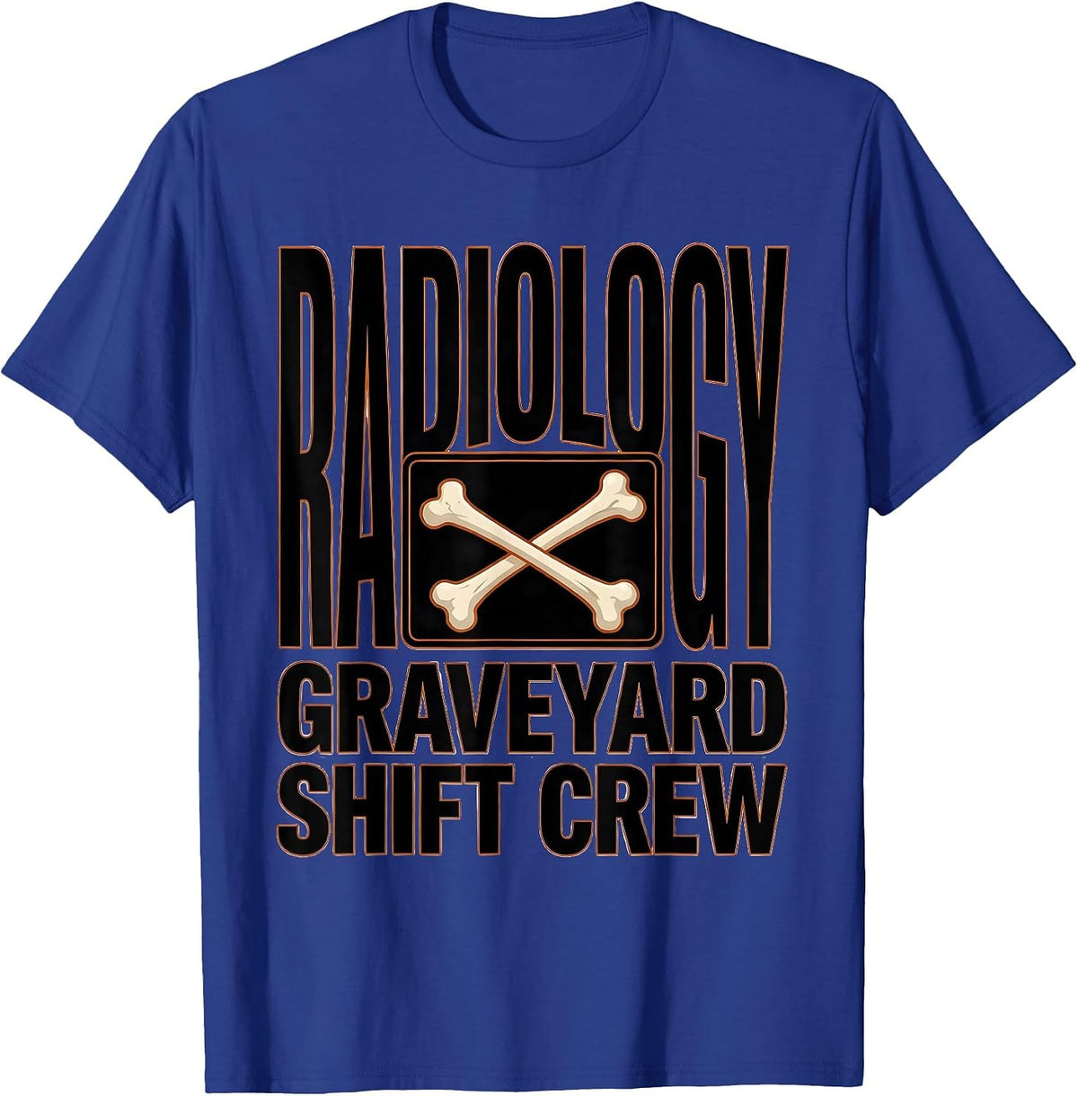 Radiology Graveyard Shift Crew Funny X-Ray Tech Halloween T-Shirt - Royal Blue