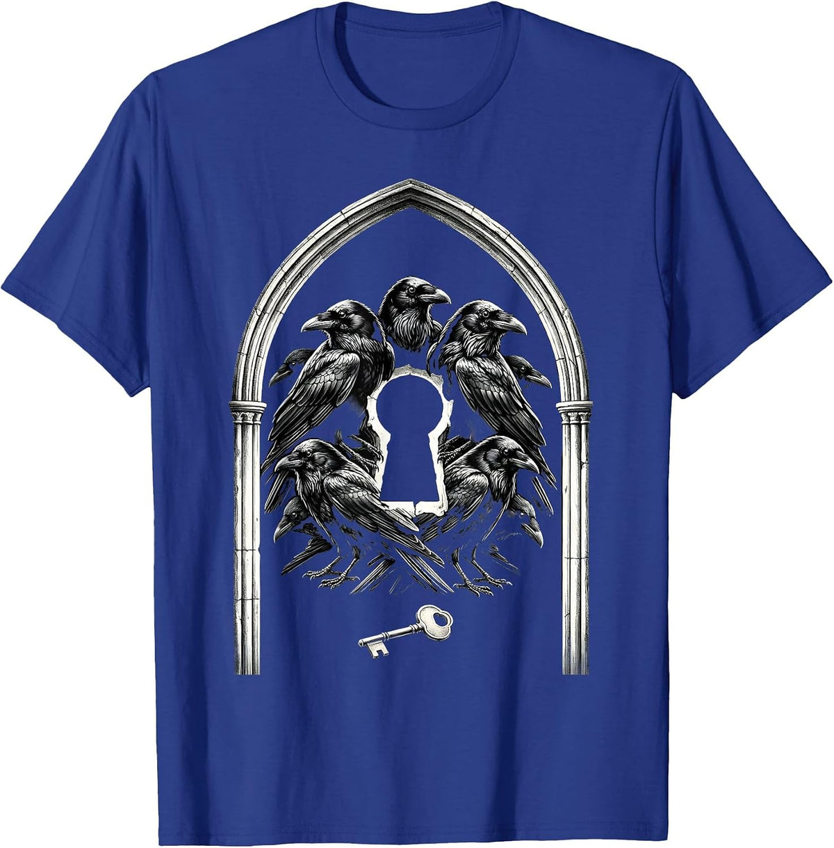 Crow Murder Silhouettes Gothic Humor Bird Lover Halloween T-Shirt - Royal Blue