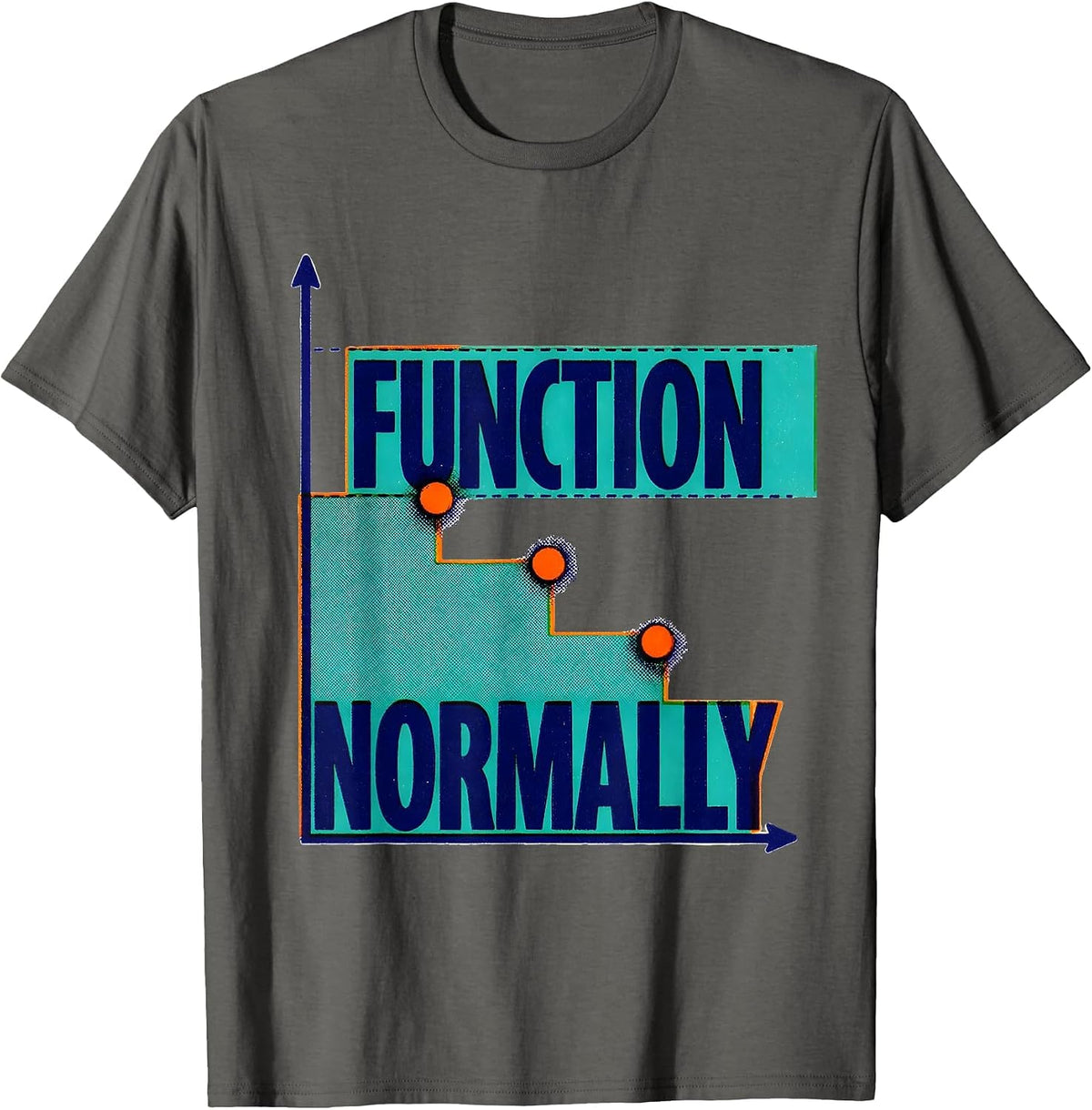 Function Normally Risograph Math Teacher Humor Gift T-Shirt - Asphalt Grey