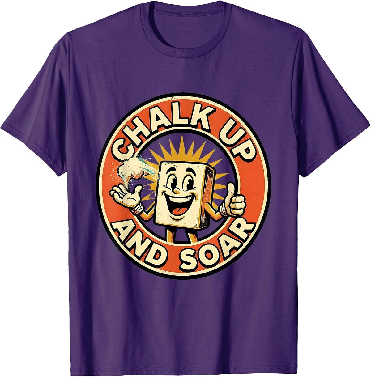 Chalk Up and Soar Gymnastics Inspirational Design T-Shirt - Purple
