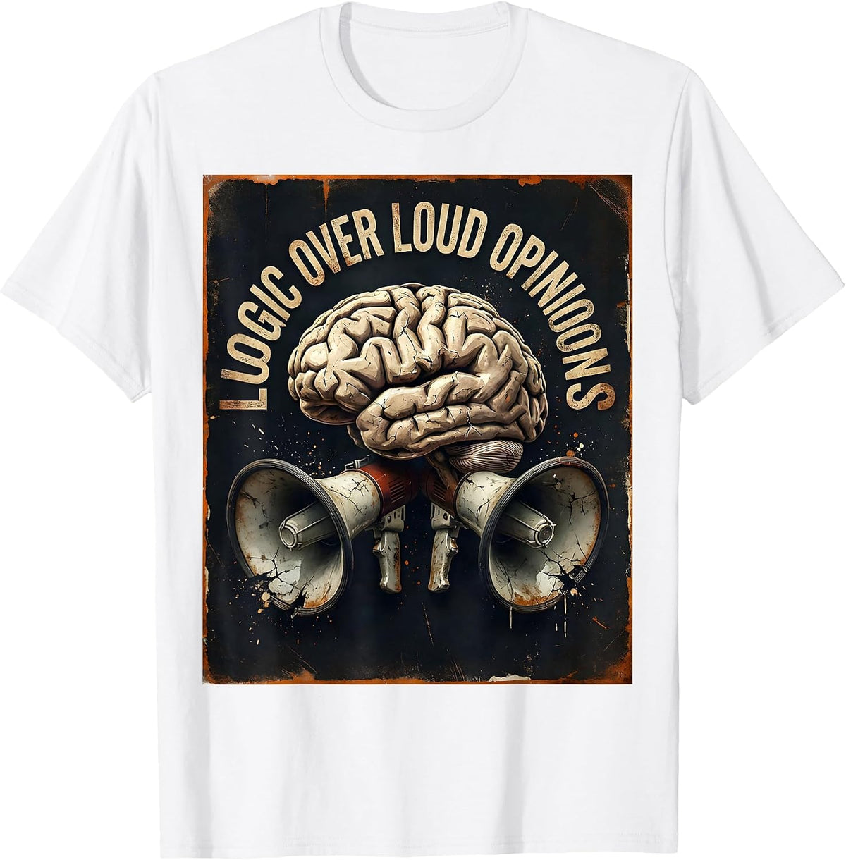 Men's Make Sense Common Again Logic Over Loud Opinions T-Shirt - White
