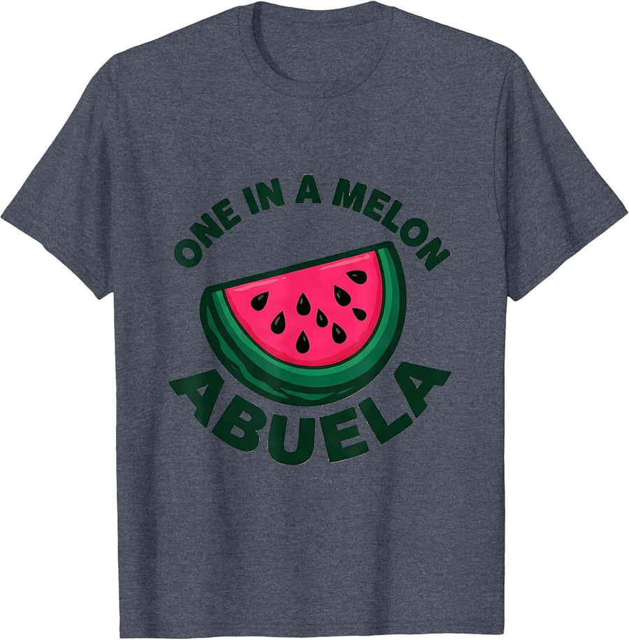 One In A Melon Abuela 1st Birthday Party Family Matching T-Shirt - Heather Blue