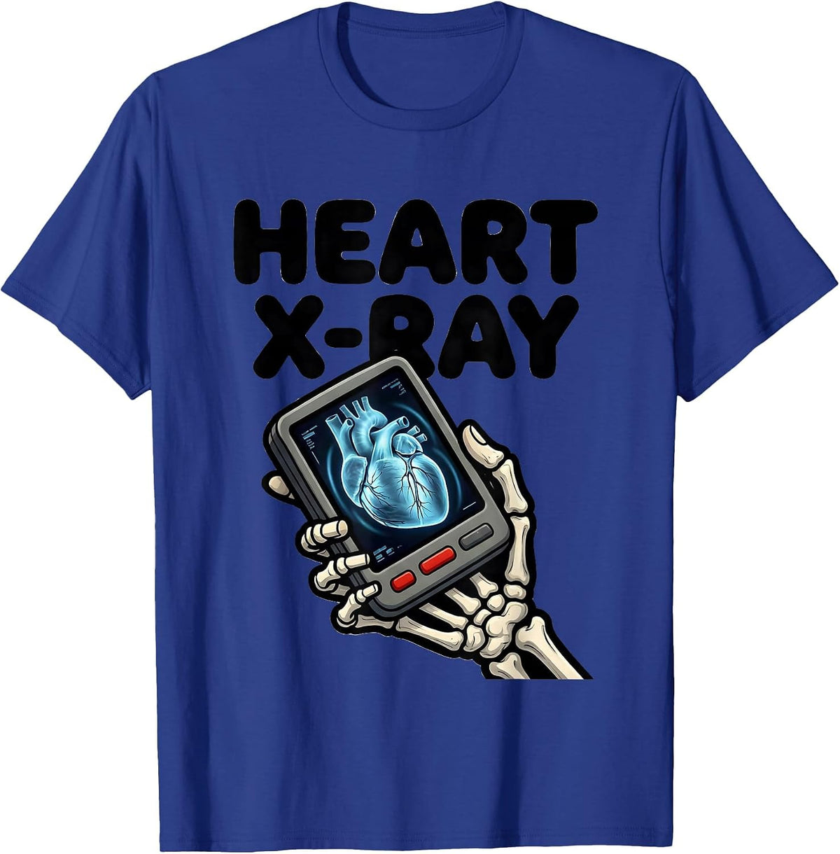 Heart X-Ray Funny Radiology Tech Valentine Skeleton Humor T-Shirt - Royal Blue