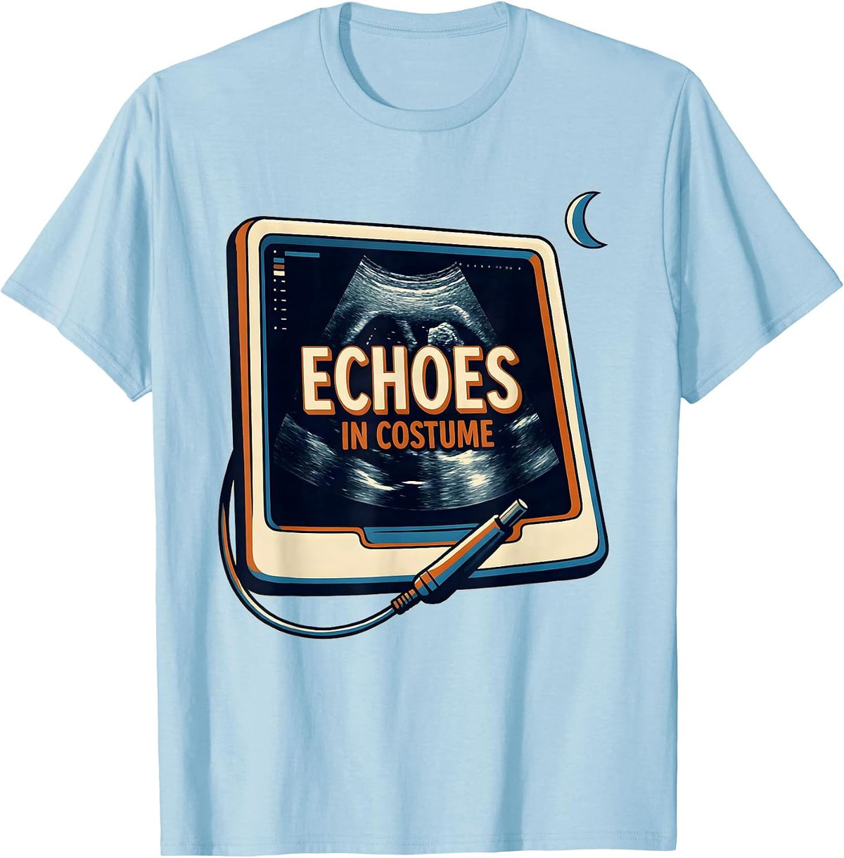 Men's Echoes In Costume Illustration Sonographer Halloween T-Shirt - Baby Blue