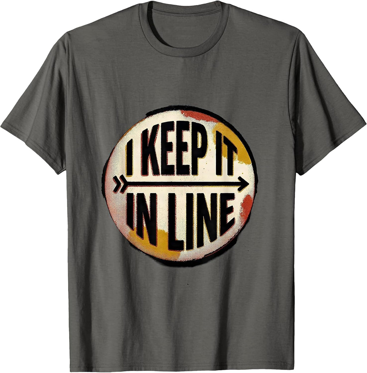 Men's I Keep It In Line Funny Math Teacher Pun Humor Graph T-Shirt - Asphalt Grey