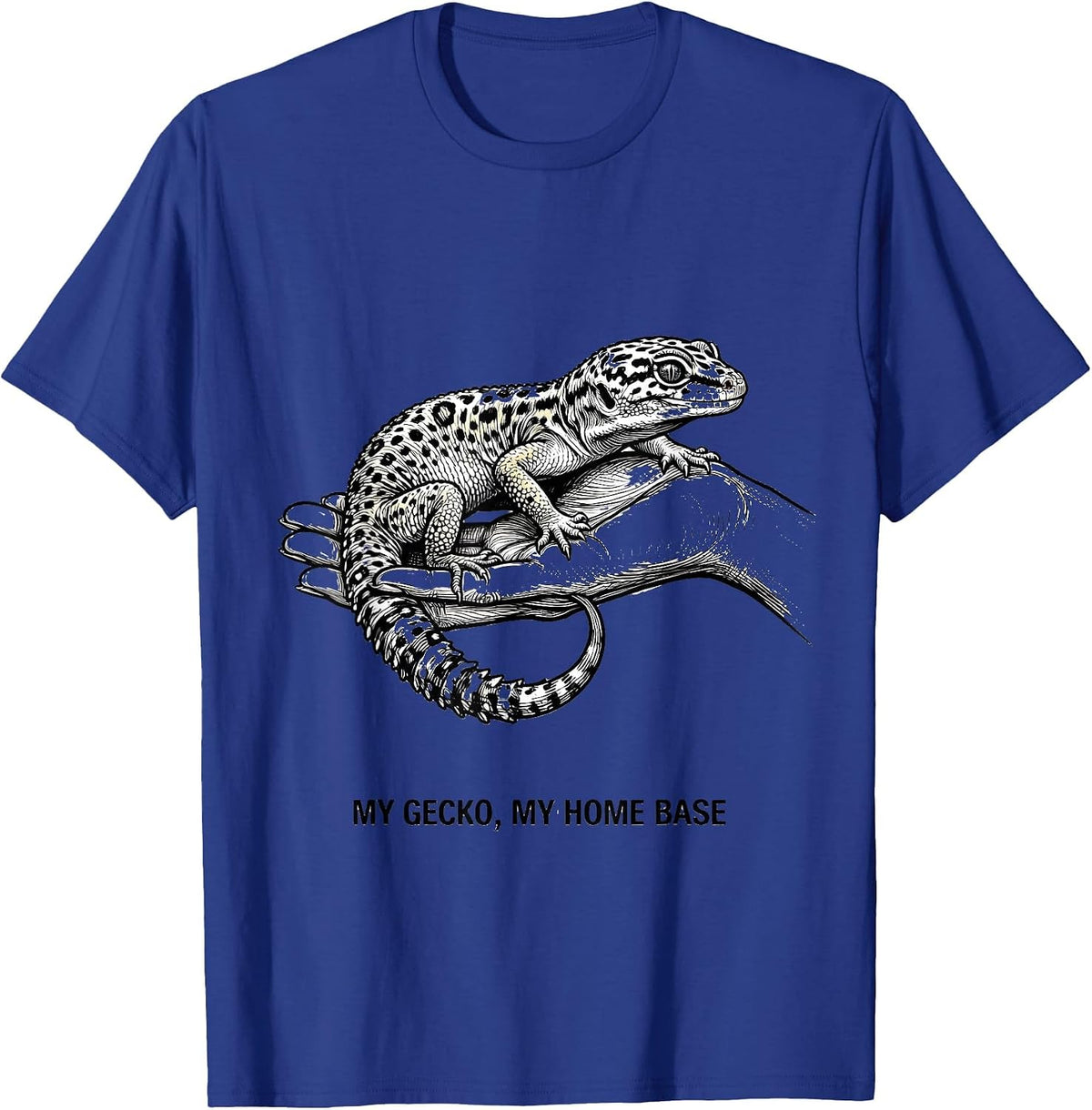 My Gecko My Home Base Funny Reptile Lover Leopard Gecko Gift T-Shirt - Royal Blue