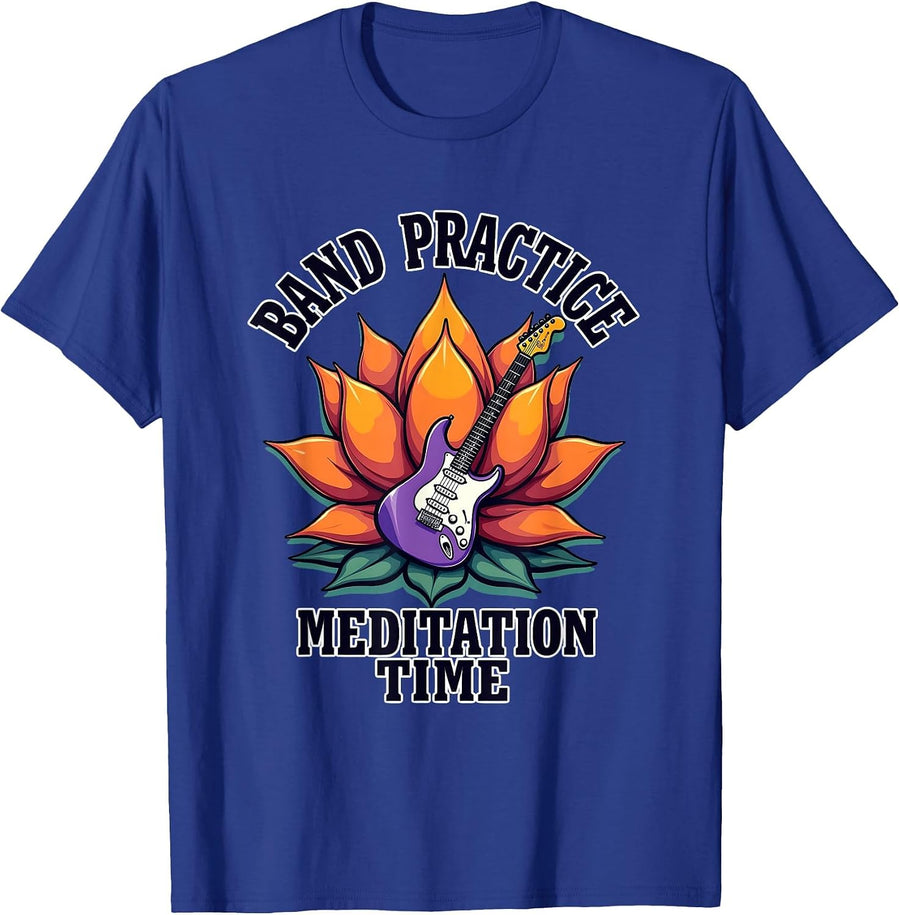 Band Practice Meditation Time Rock Music Design T-Shirt - Royal Blue