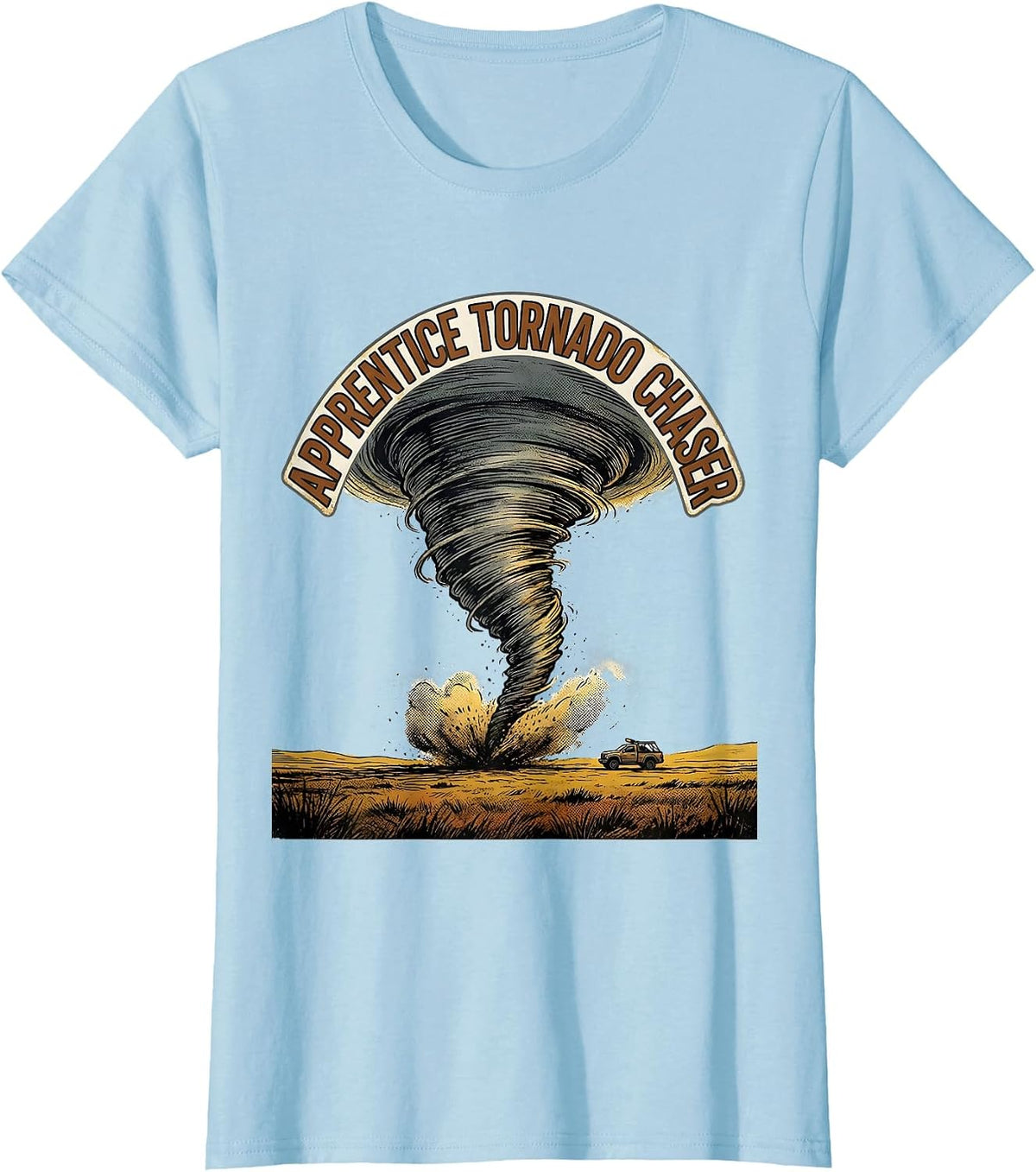 Women's Apprentice Tornado Chaser Funny Storm Chaser Meteorology T-Shirt - Baby Blue