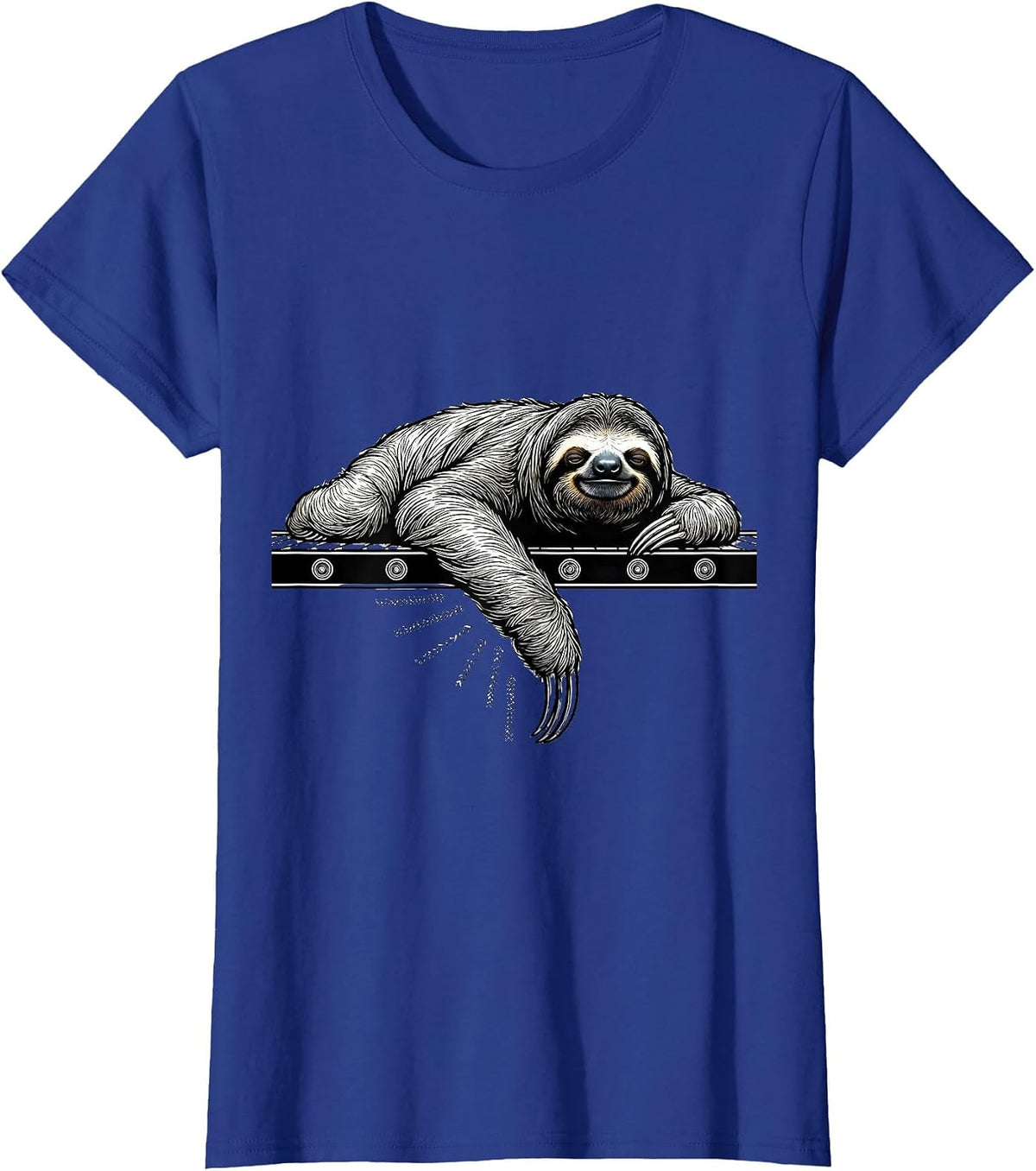 Women's Contour Sloth Funny Sloth Lover Animal Humor Gift T-Shirt - Royal Blue