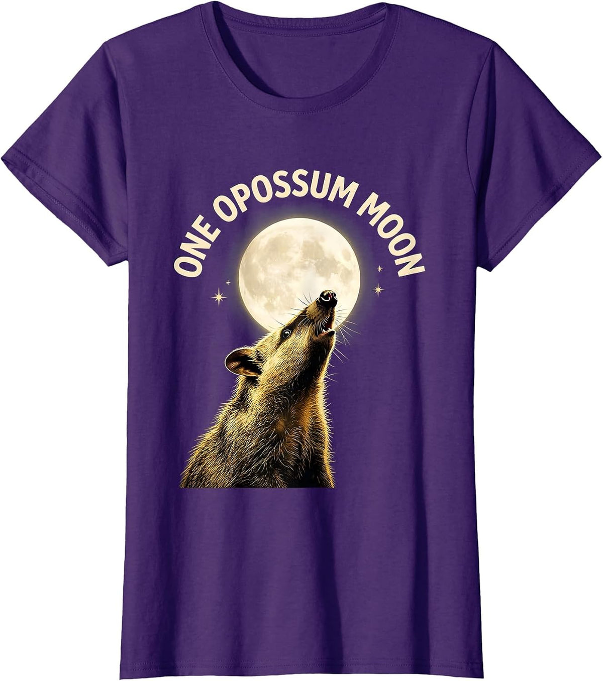 Women's One Opossum Moon Funny Opossum Lover Pet Owner Gift T-Shirt - Purple