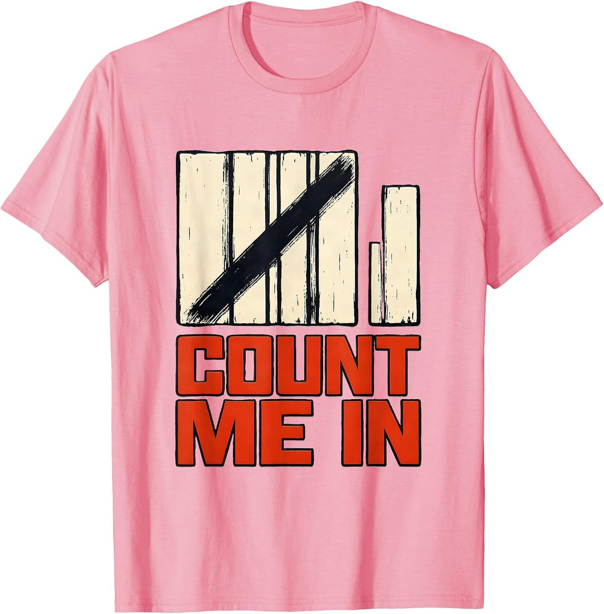 Men's Count Me In Funny Math Teacher Nerd Pun Humor T-Shirt - Pink