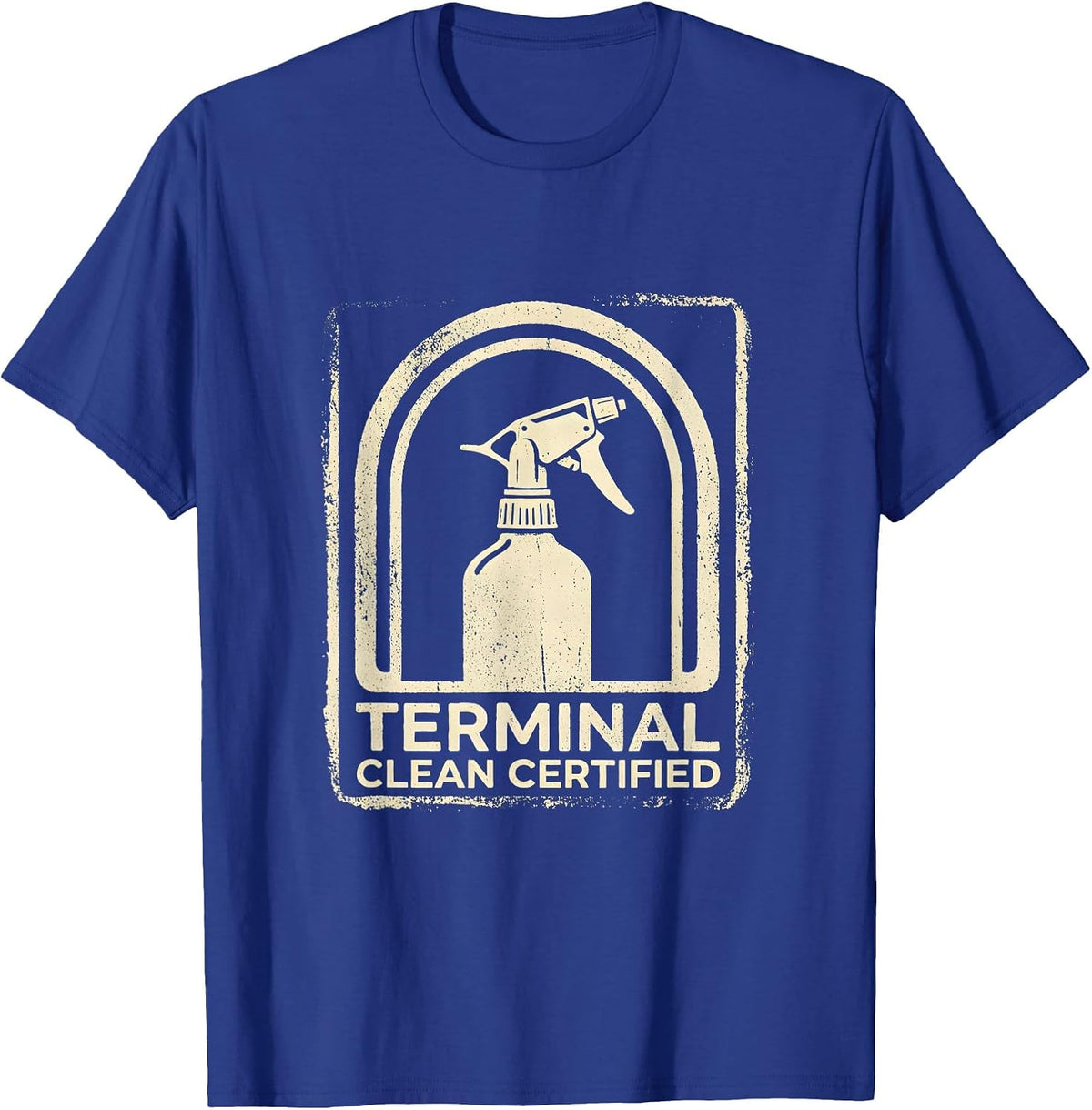 Terminal Clean Certified Rubber Stamp EVS Technician T-Shirt - Royal Blue