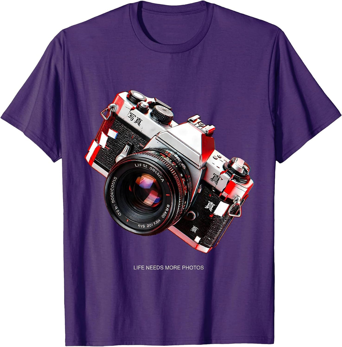 Life Needs More Photos Photography Lover Design T-Shirt - Purple