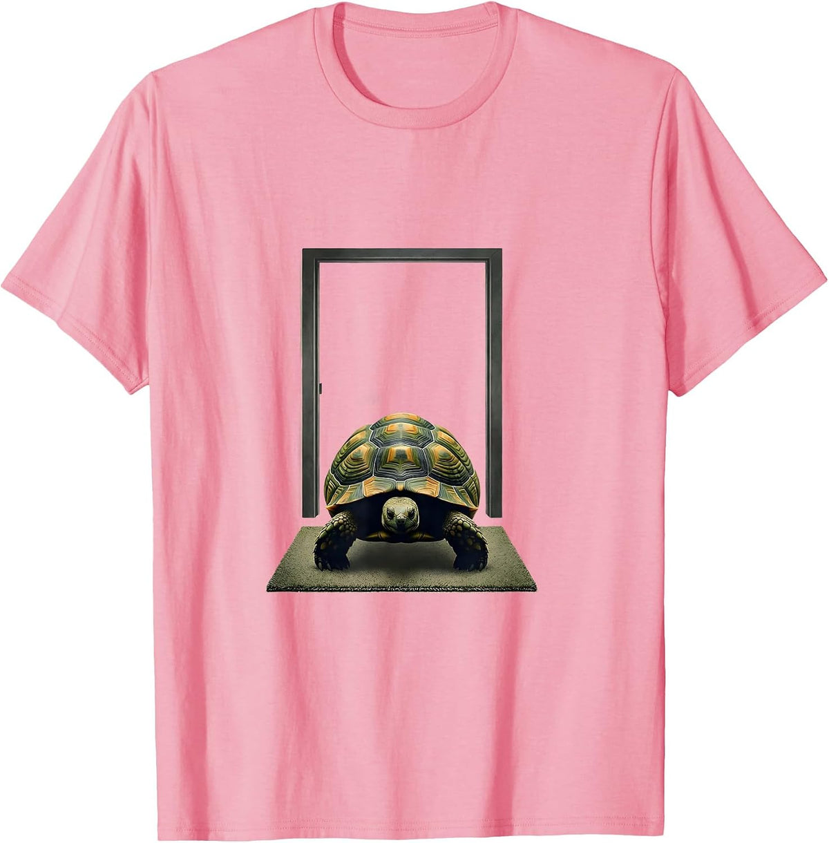 Men's Tortoise Silhouette Pet Lover Novelty Gift T-Shirt - Pink