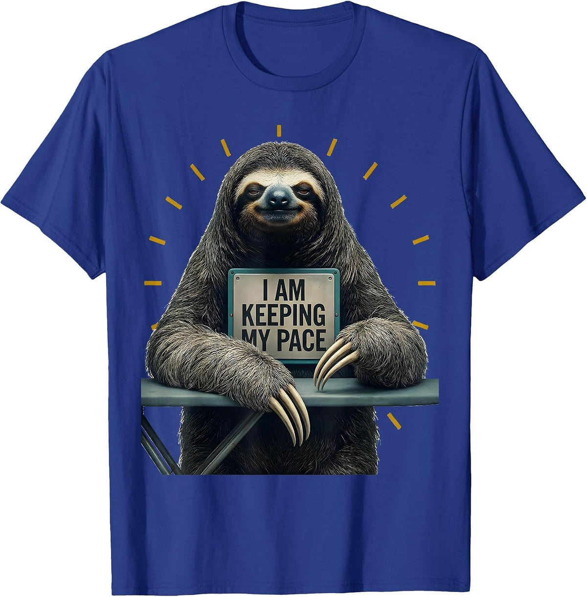 I Am Keeping My Pace Funny Sloth Lover Gift T-Shirt - Royal Blue