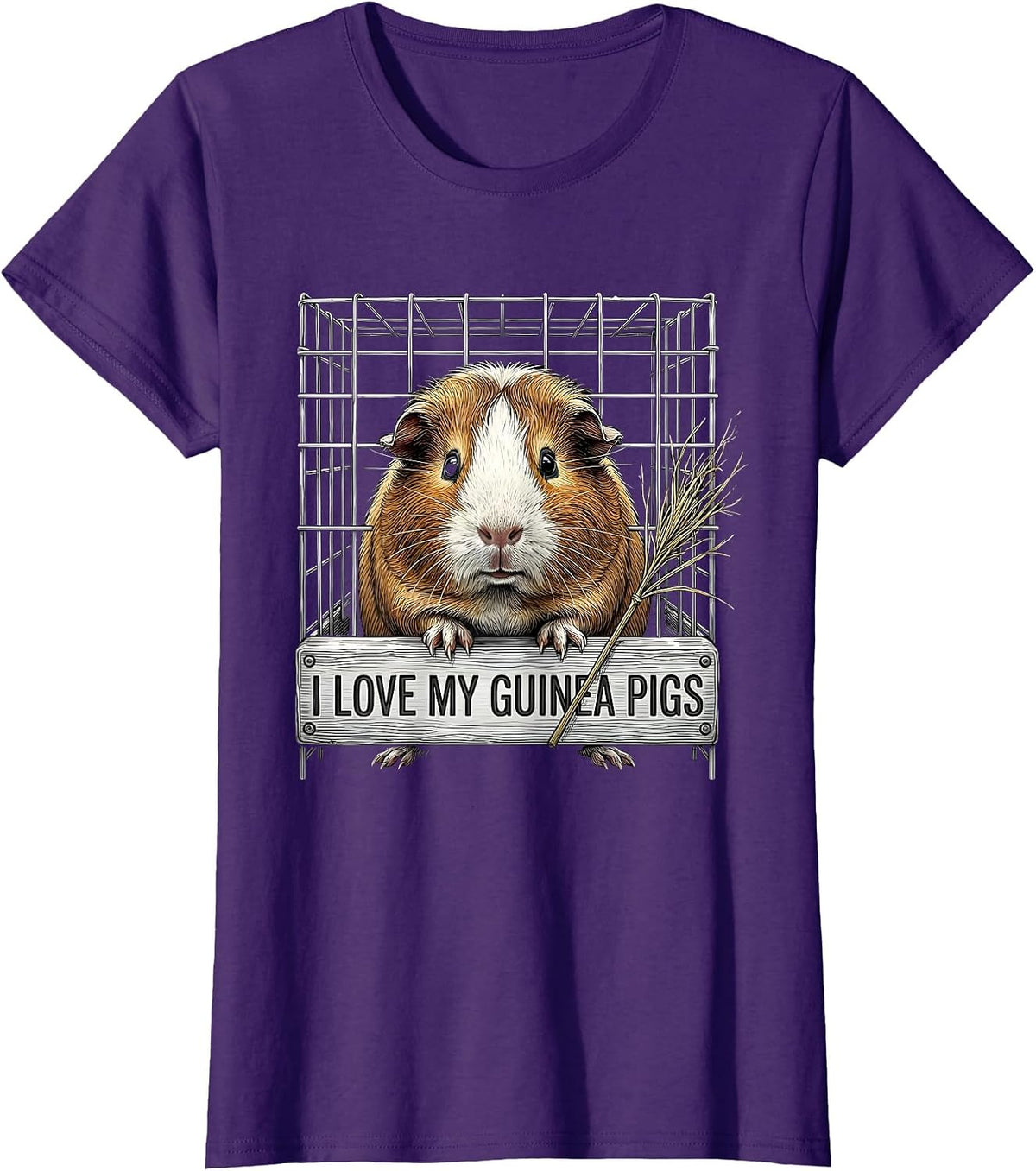 Women's I Love My Guinea Pigs Funny Guinea Pig Lover Pet Humor T-Shirt - Purple
