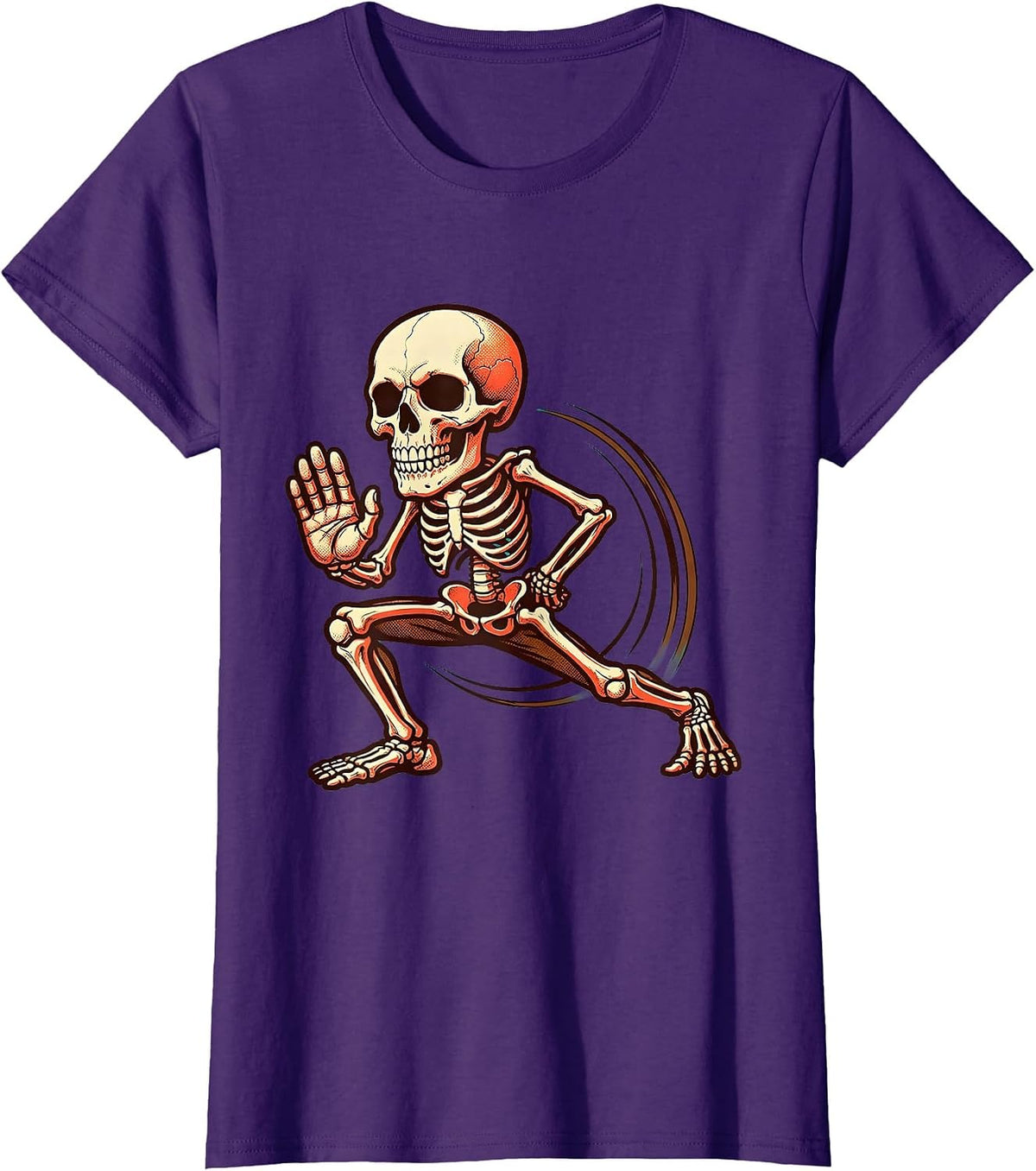 Women's Physical Therapy Lunge Motion Graphic Design T-Shirt - Purple