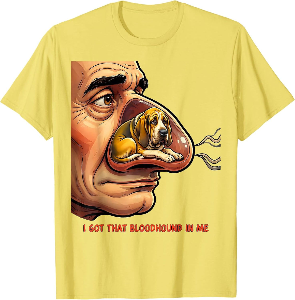 Men's I Got That Bloodhound In Me Funny Dog Meme Humor T-Shirt - Lemon Yellow