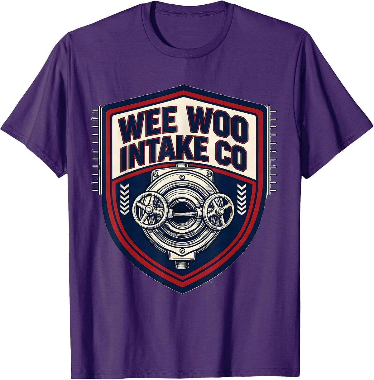 WEE WOO INTAKE CO Sports Firefighter Department Pride Humor T-Shirt - Purple