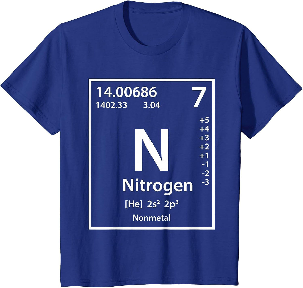 Nitrogen Element (White) T-Shirt - Royal Blue