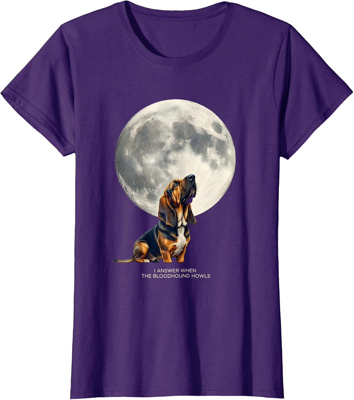 Women's I Answer When the Bloodhound Howls Vintage Dog Breed T-Shirt - Purple