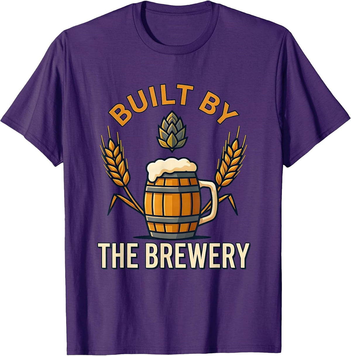 Built by the Brewery Beer Lover Graphic Design T-Shirt - Purple