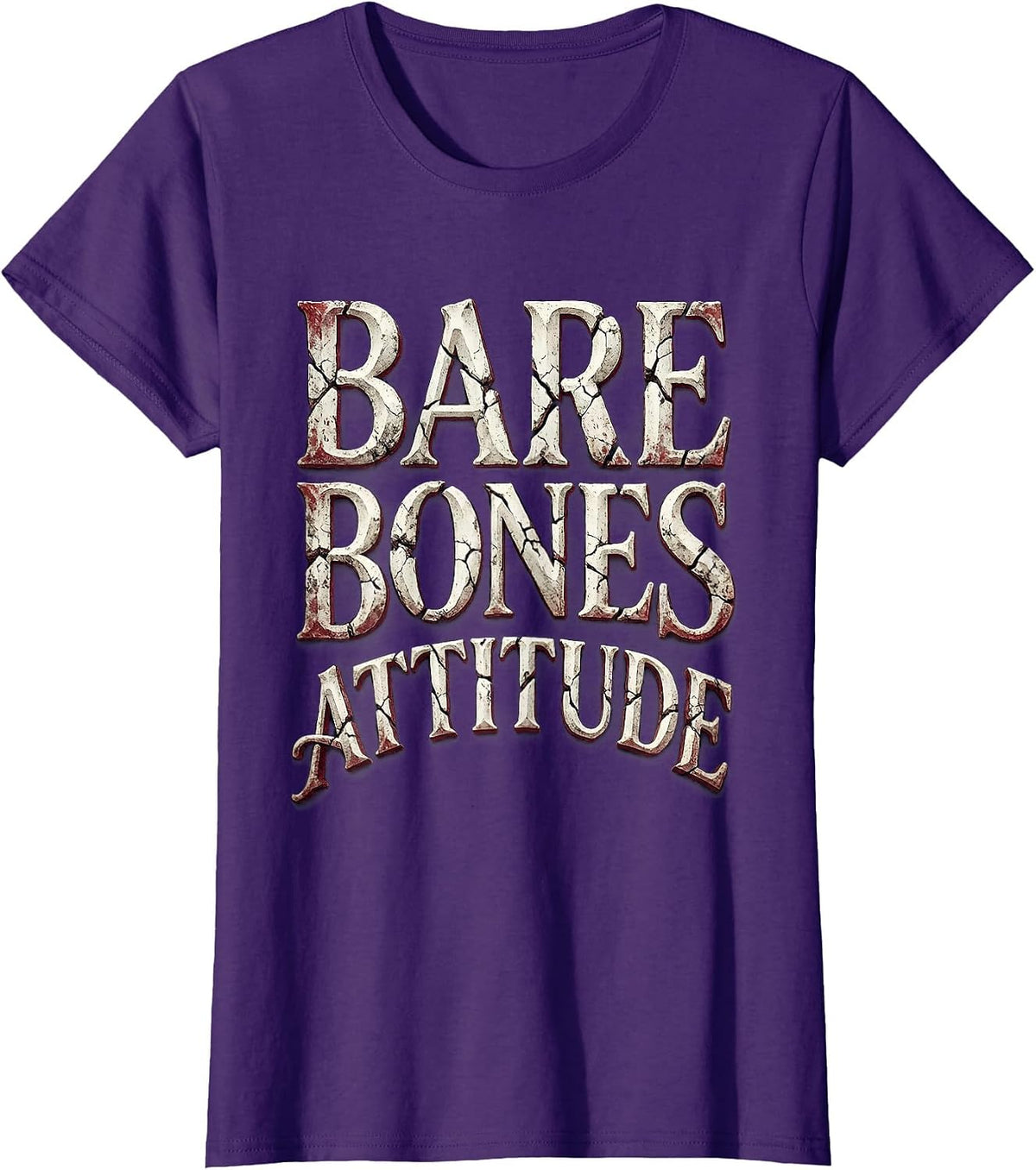 Women's Bare Bones Attitude Skeleton Graphic Design T-Shirt - Purple