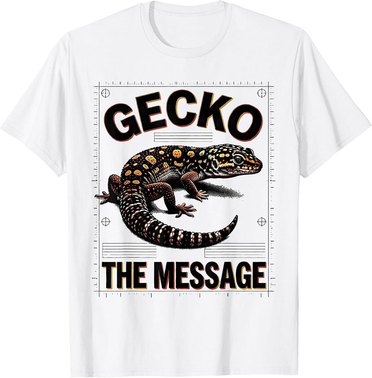 Men's Gecko The Message Funny Reptile Lover Leopard Gecko Humor T-Shirt - White