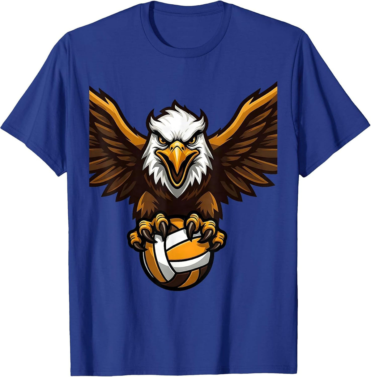 Volleyball Mom Fierce Eagle Clutching Volleyball T-Shirt - Royal Blue
