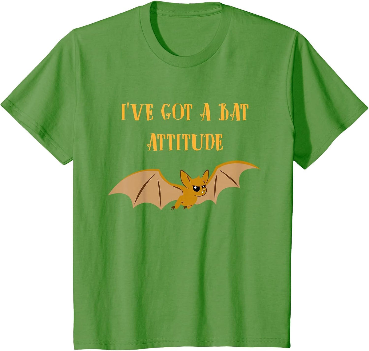 Halloween I've Got A Bat Attitude Funny Kids T-Shirt - Grass Green