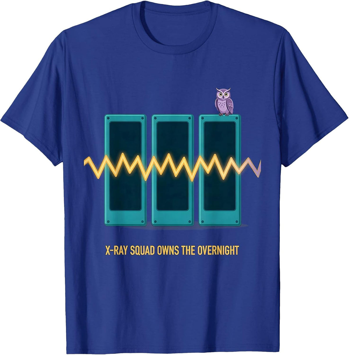 Men's X-Ray Squad Owns The Overnight Radiology Tech Halloween T-Shirt - Royal Blue
