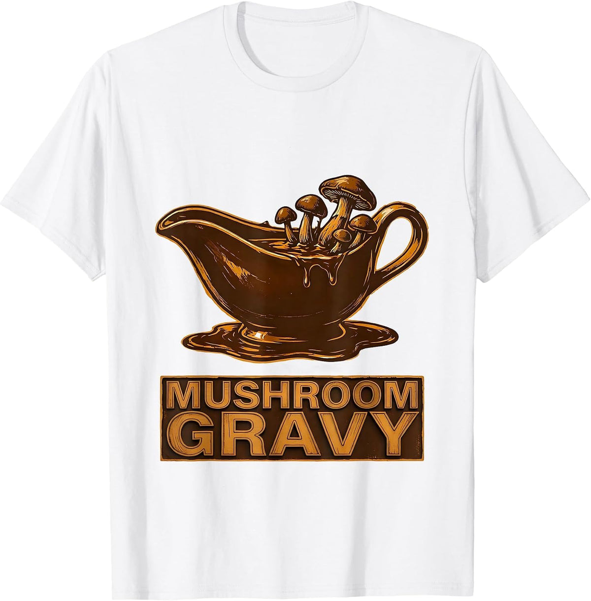 Men's Mushroom Gravy Bootleg 90's Rap Rock Vintage Funny T-Shirt - White