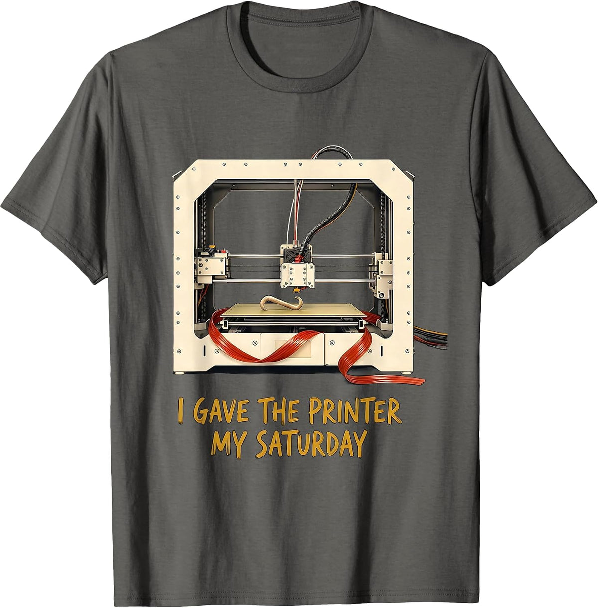 I Gave The Printer My Saturday Funny 3D Printing Geek Gift T-Shirt - Asphalt Grey