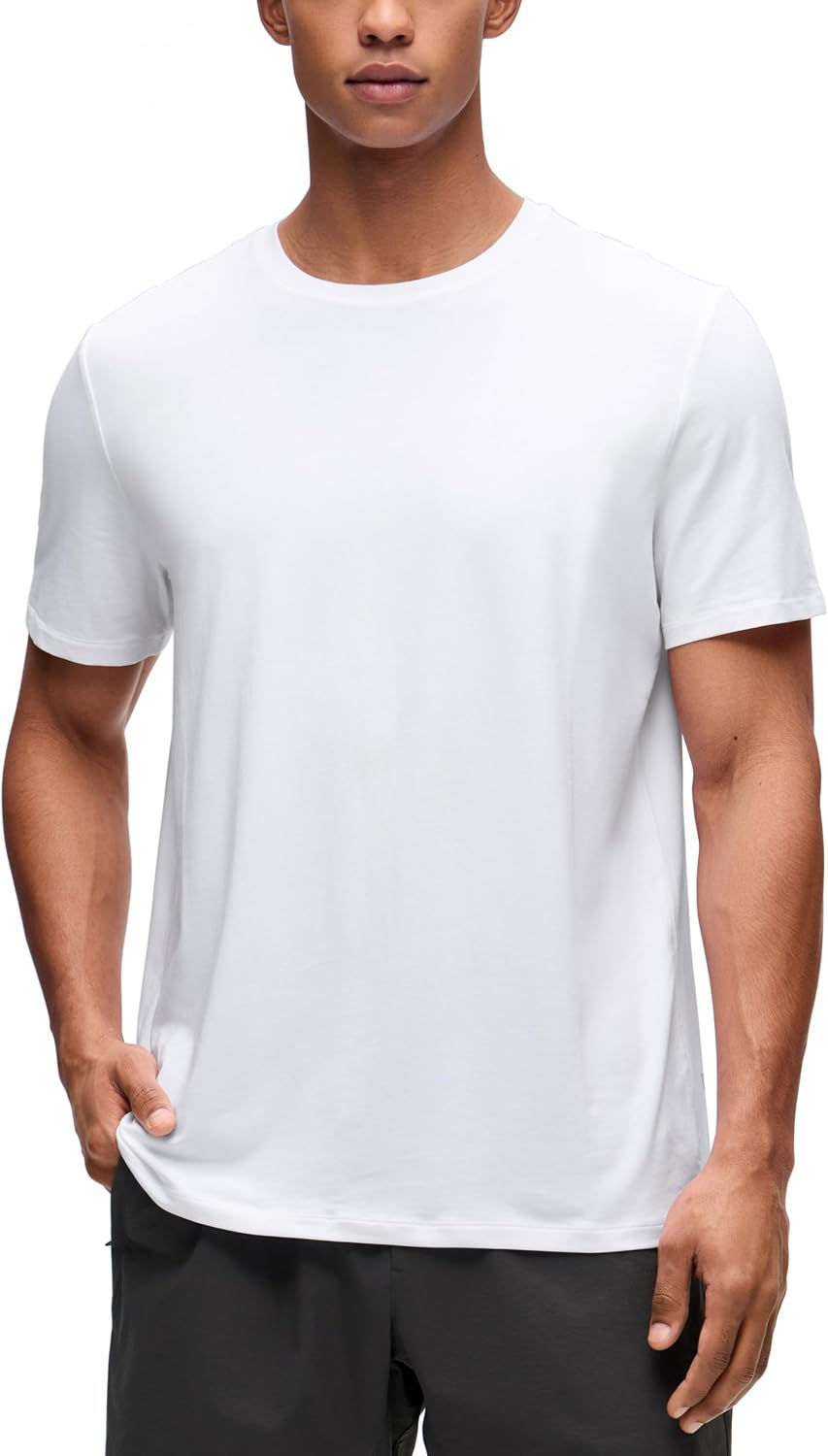 CRZ YOGA Pima Cotton Crewneck T-Shirts - White