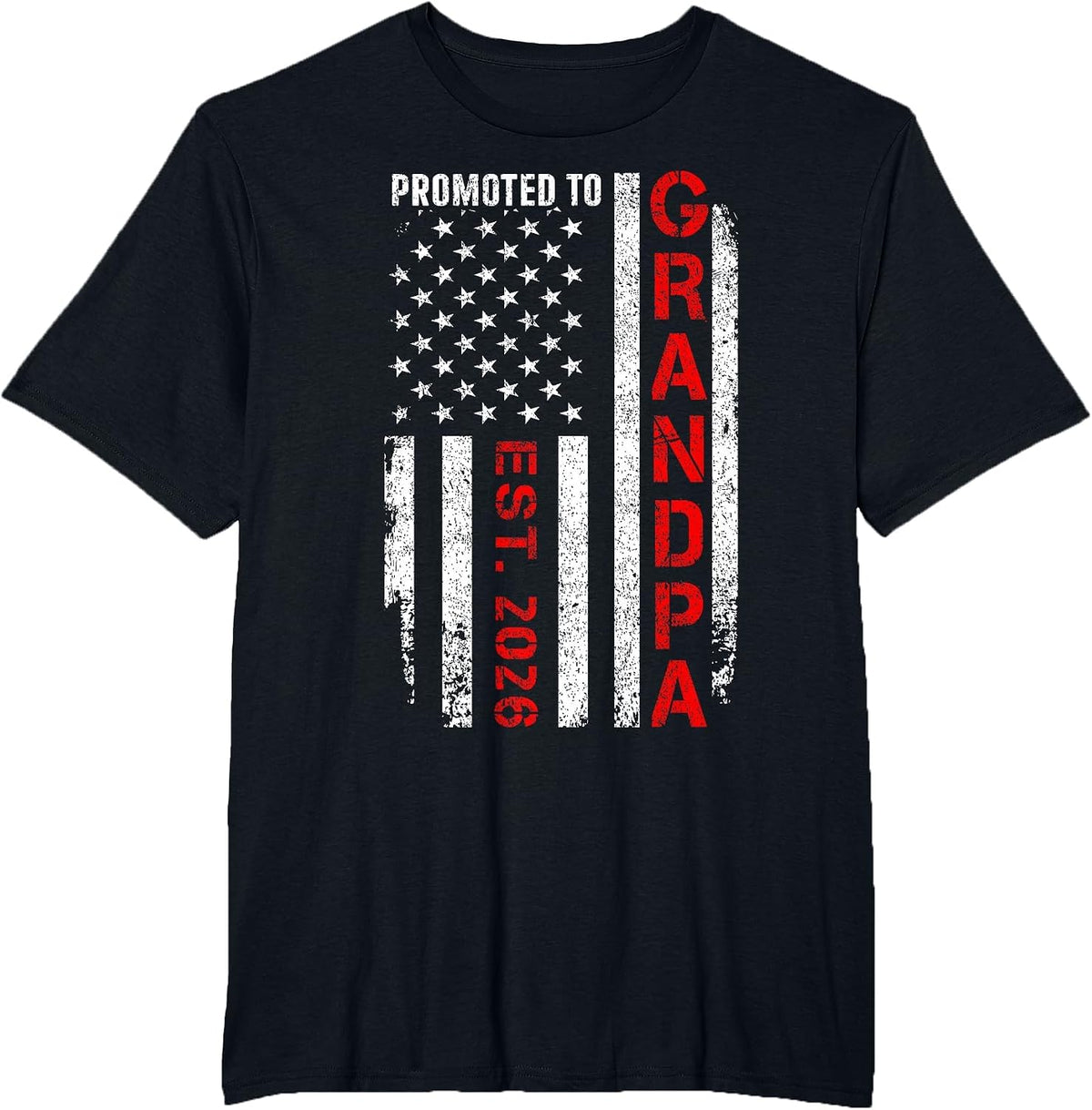 Promoted to Grandpa 2026 T-Shirt - Black