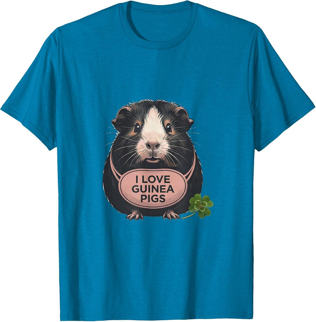 I Love Guinea Pigs Funny Guinea Pig Lover Minimalist Pet T-Shirt - Sapphire Blue