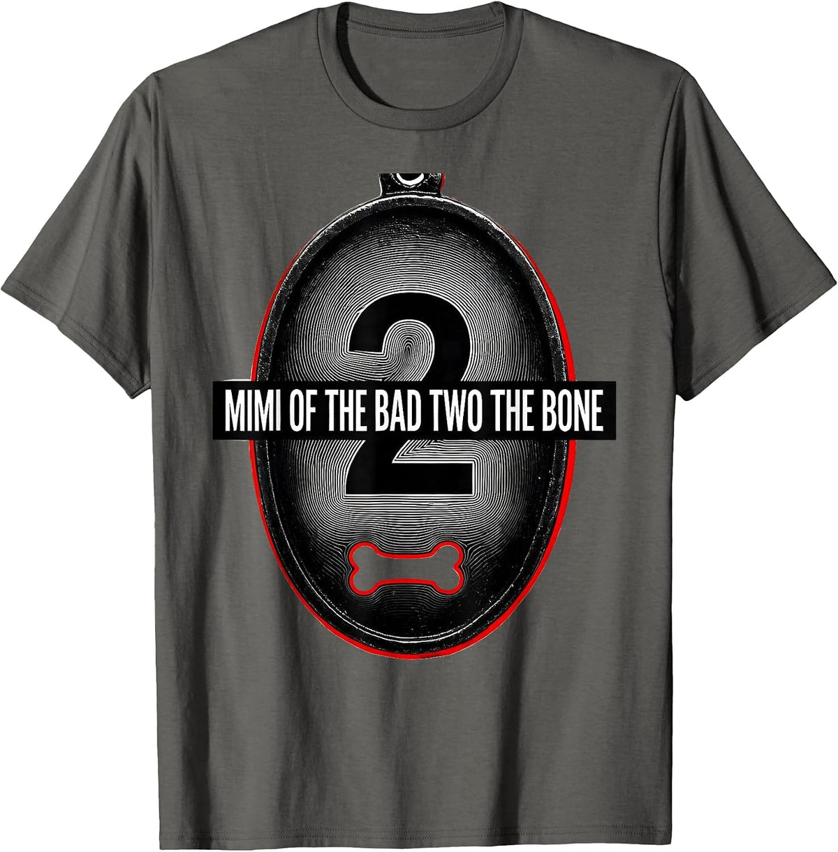 Mimi Of The Bad Two The Bone Playful Punk 2nd Birthday T-Shirt - Asphalt Grey