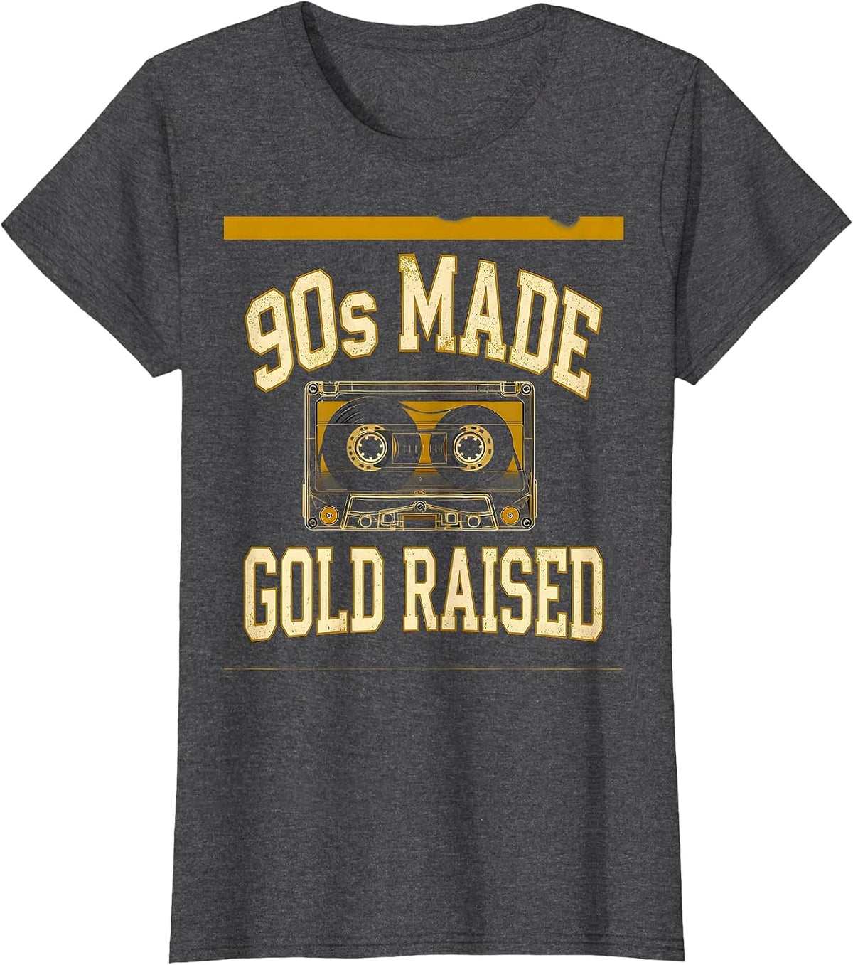 Women's 90s Made Gold Raised Vintage Hip Hop Rap Golden Era T-Shirt - Dark Heather Grey
