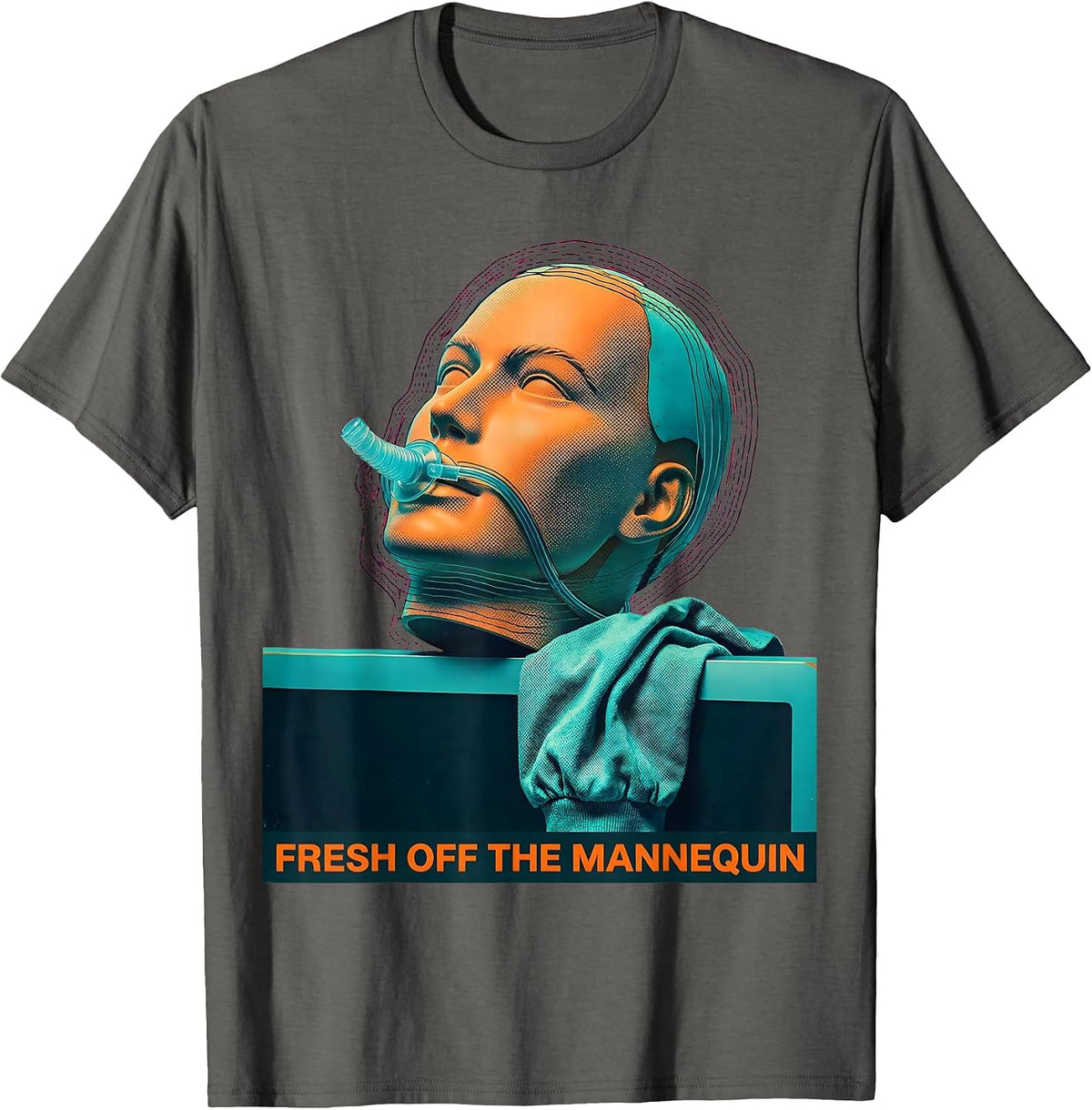 Fresh Off The Mannequin Funny EMT Paramedic First Responder T-Shirt - Asphalt Grey