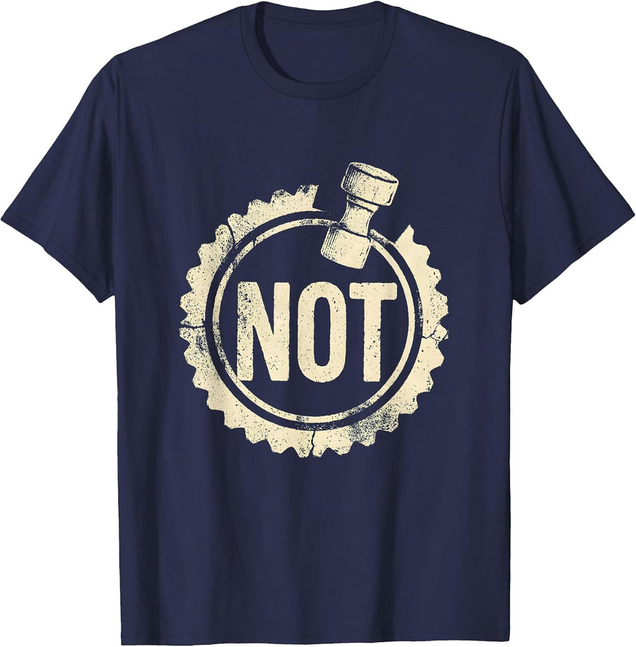 Not Funny Rubber Stamp Halloween Costume Couple Duo Matching T-Shirt - Navy Blue