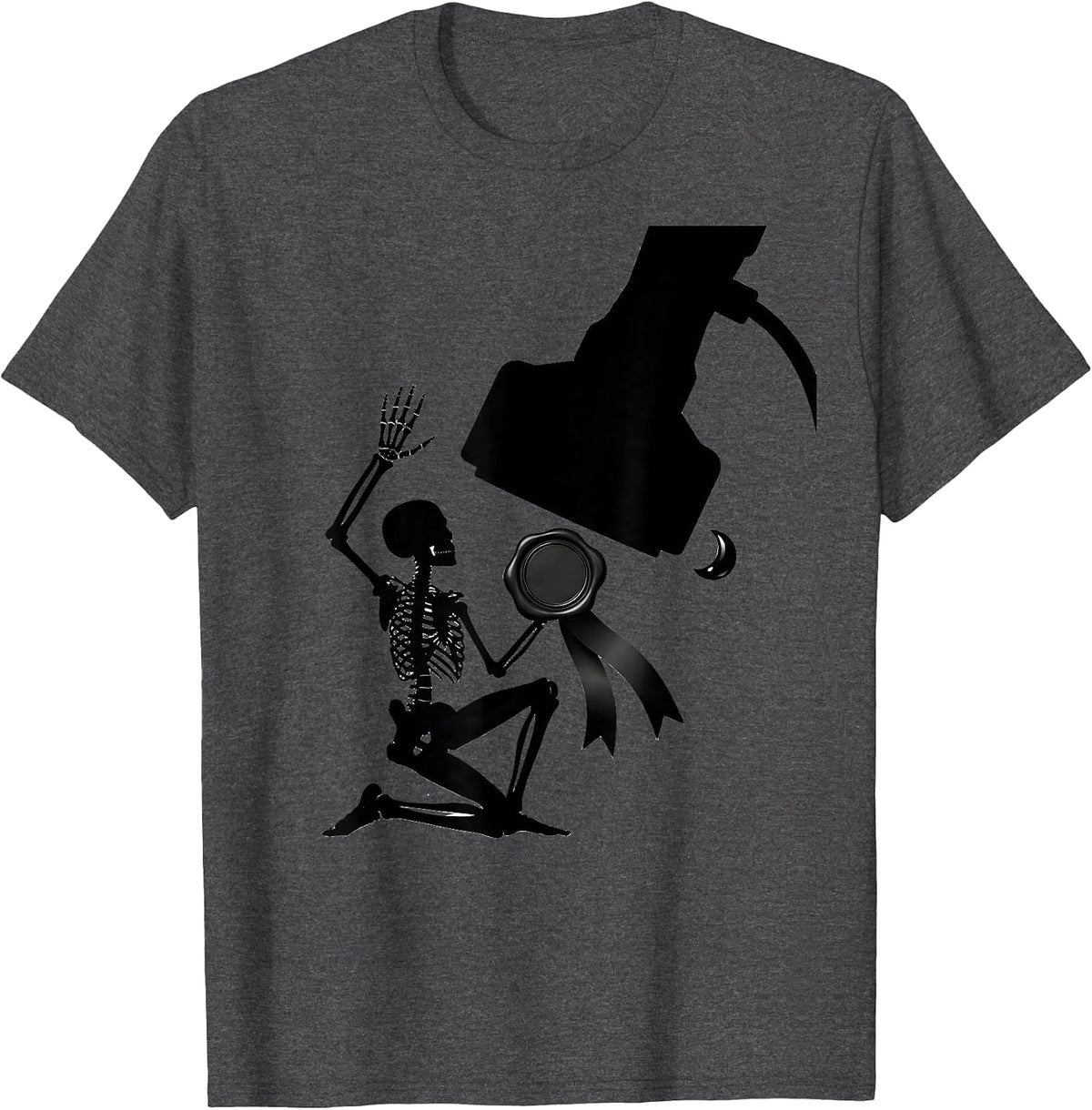 Men's Skeleton Ultrasound Tech Halloween Radiology Humor T-Shirt - Dark Heather Grey
