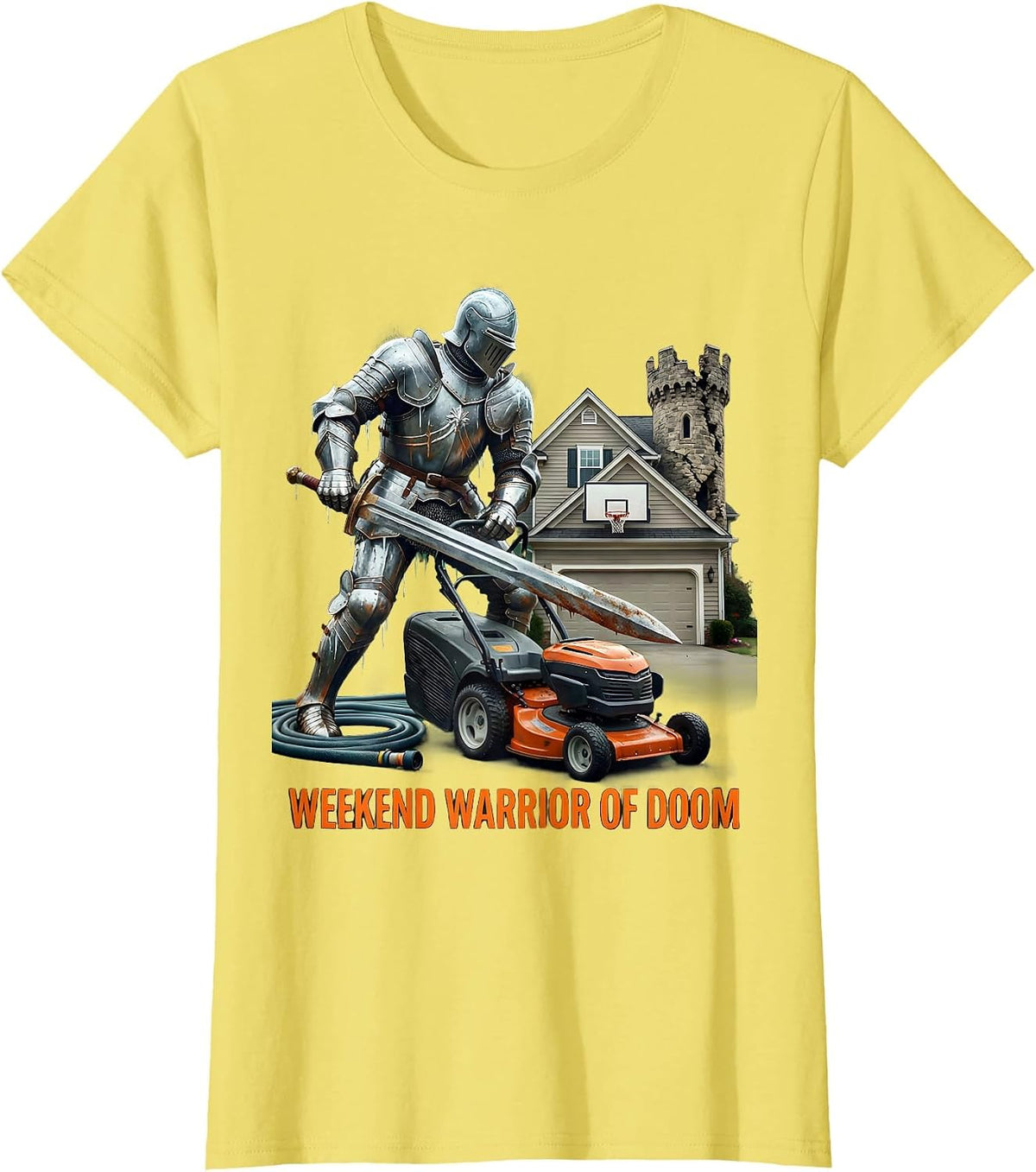 Women's Weekend Warrior of Doom Metal Band Graphic T-Shirt - Lemon Yellow