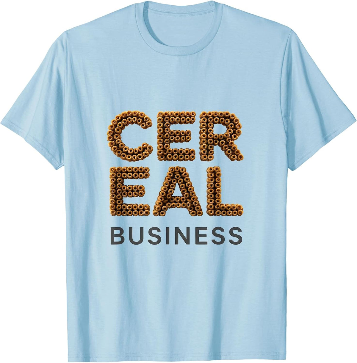 Men's Cereal Business Minimalist Breakfast Food Pun Humor T-Shirt - Baby Blue