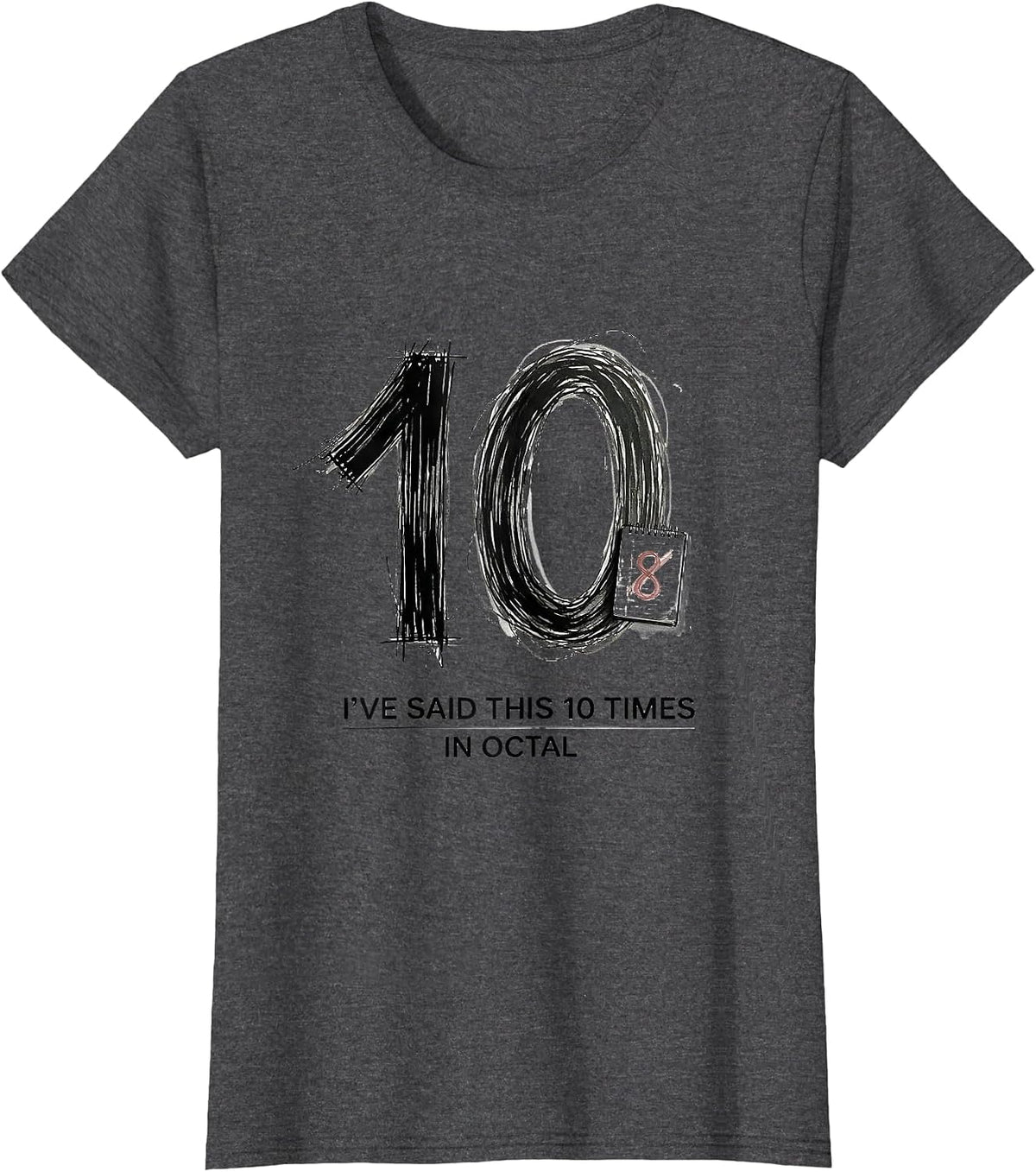 Women's I've Said This 10 Times (In Octal) Funny Math Teacher T-Shirt - Dark Heather Grey