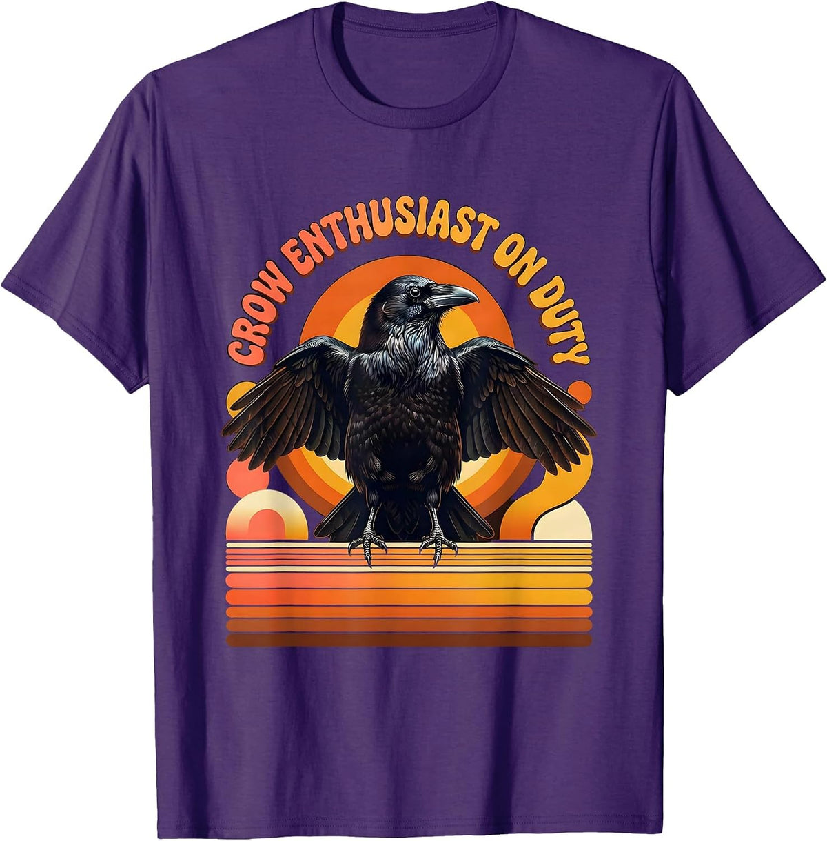 Crow Enthusiast On Duty Bird Lover Design T-Shirt - Purple