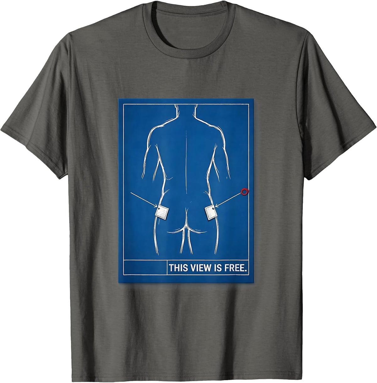 Men's This View Is Free Outdoor Nature Design T-Shirt - Asphalt Grey