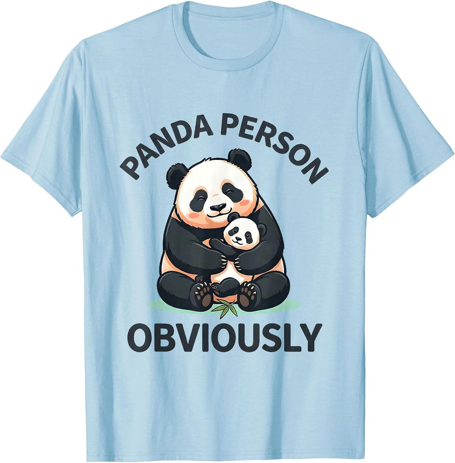 Men's Panda Person Obviously Cute Kawaii Animal Lover Humor T-Shirt - Baby Blue